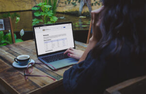 Woman using the FSX Agency Application.