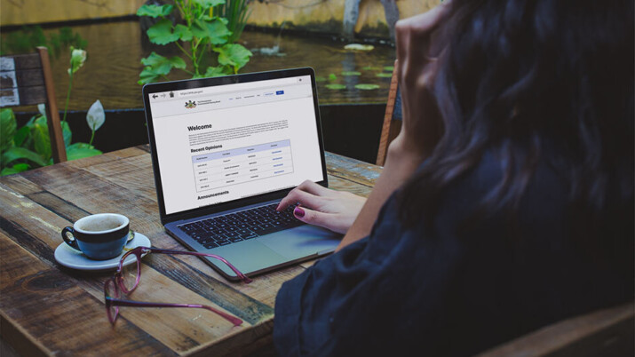 Woman using the FSX Agency Application.